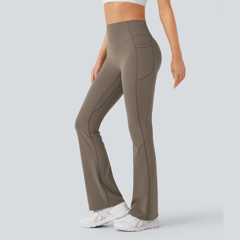 Vibecurve® High Waisted Scrunch Butt Lifting Tummy Control Pocket Shaping Yoga Bootcut Leggings