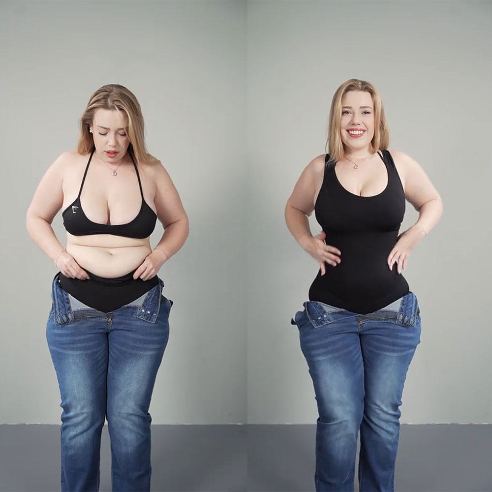 Vibecurve® Shapewear Bodysuit for Women Tummy Control Scoop Neck Mid Thigh Sculpting Body Shaper