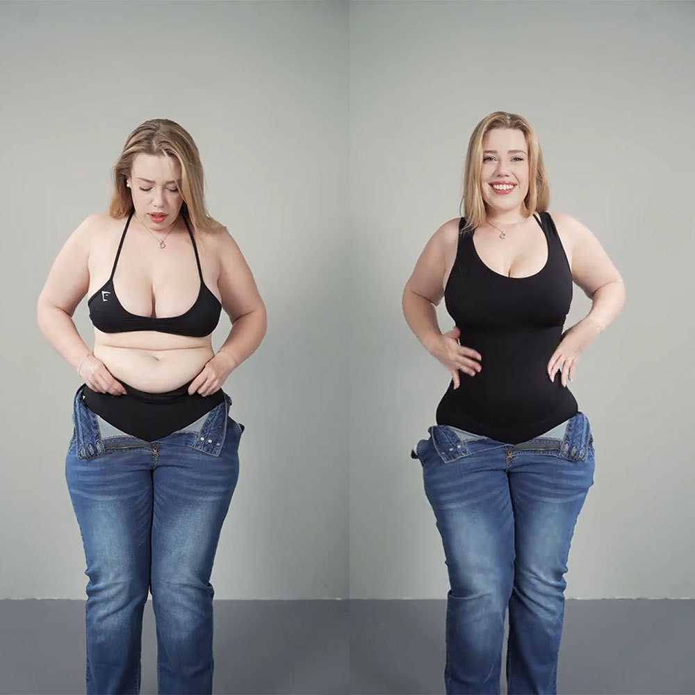 Vibecurve® Shapewear Bodysuit for Women Tummy Control Scoop Neck Mid Thigh Sculpting Body Shaper