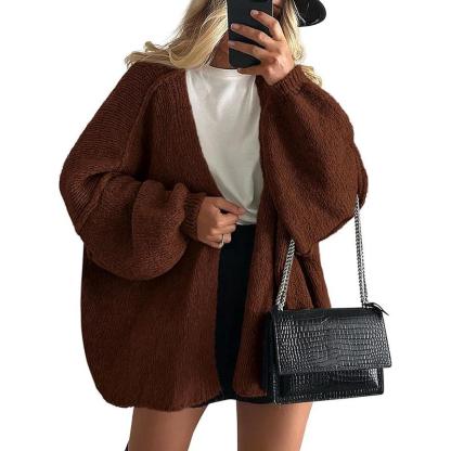 Vibecurve® Oversized Cardigan Sweater Fall Long Lantern Sleeve Knit