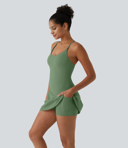 Vibecurve® Open Back Slip-On Sports Dress