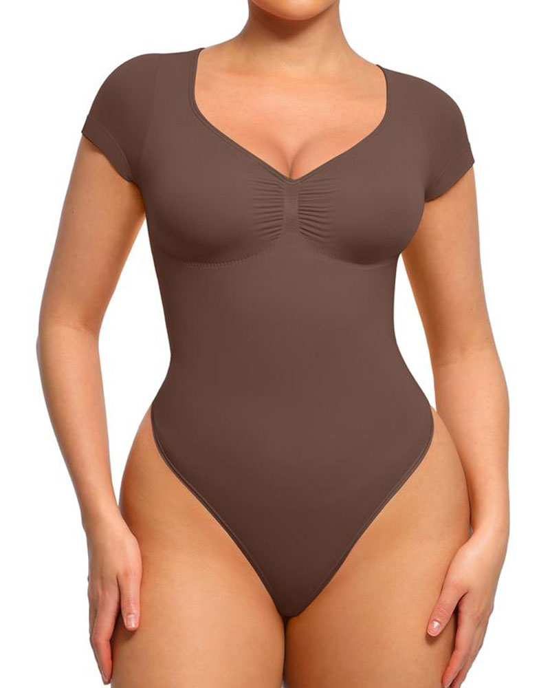 Vibecurve®Women's Short Sleeve Bodysuit for Tummy Control