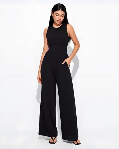 Vibecurve® Sleeveless Wide Leg Overalls