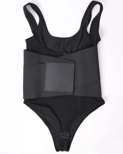 Vibecurve® Women Low Back Tummy Control Thong Bodysuit Shapewear with Reinforced belt