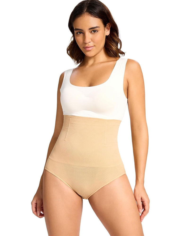 Vibecurve® Women's Tummy Control Shapewear Panties Hi-Waist Body Shaper Underwear Slimming Briefs Compression Minimalist