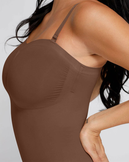 Vibecurve® Seamless Strapless Bodysuit with Removable Straps
