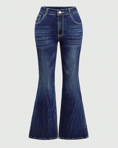 Vibecurve® Goth Y2K Vintage Tattoo Skull, Rose, Heart Patchwork Embroidered Jeans