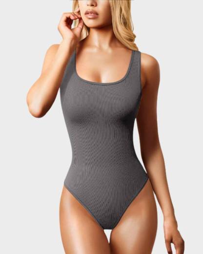 Vibecurve® Wide Strap Backless Thong Bodysuit