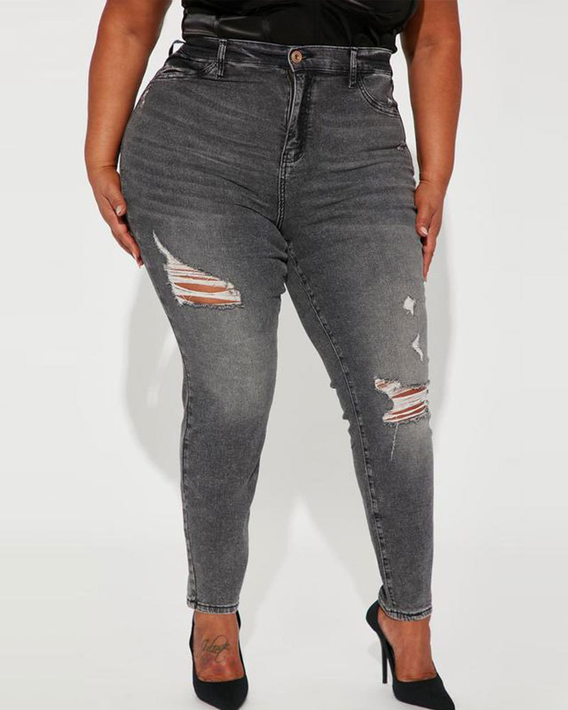 Vibecurve® High Stretch Skinny Jeans - Black Wash