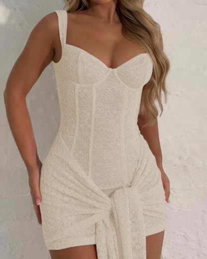 Vibecurve® Women's Tank Dress, Solid Color Backless Dress