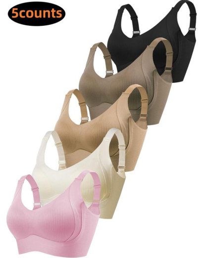 Vibecurve® Women's Solid Color Wireless Bra, Comfortable Breathable Push Up Bra