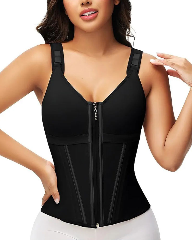 Vibecurve®Women's Waist Shaper With Bra, Belly Band, Fitness Shapewear With Adjustable Straps