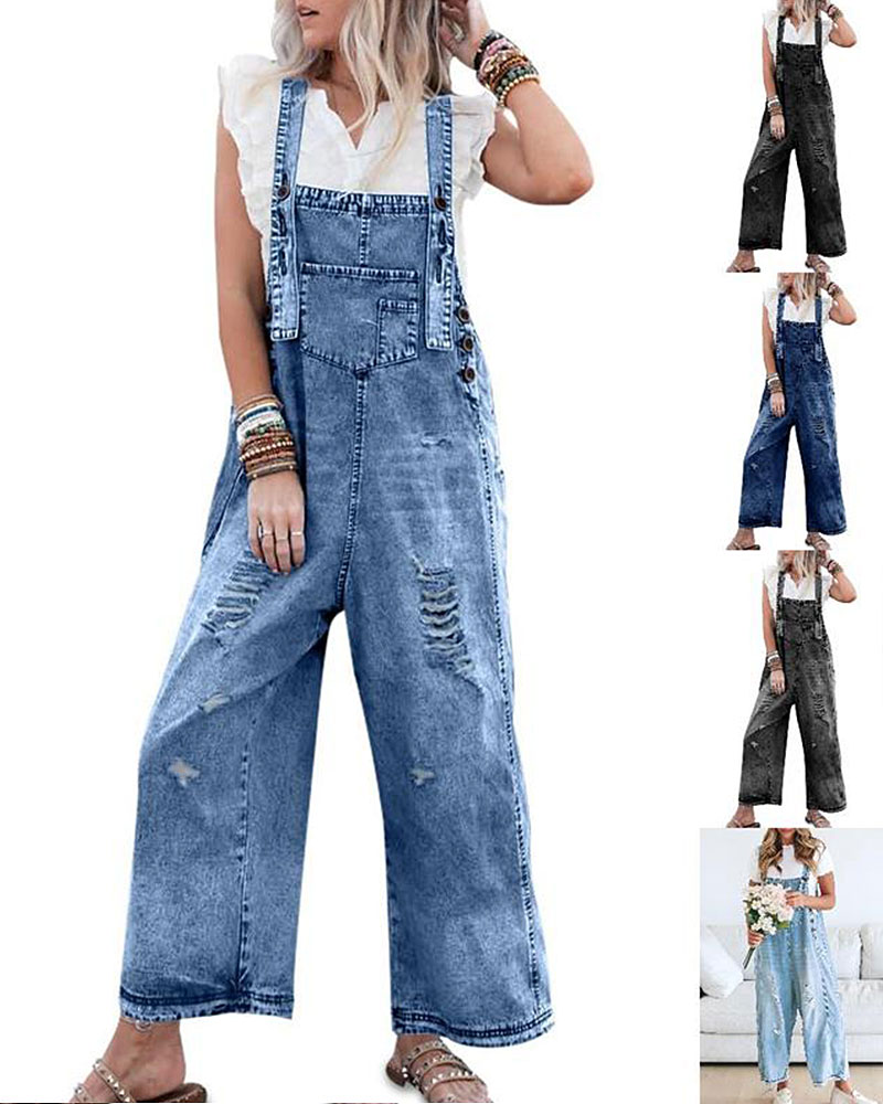 Vibecurve® Women's Denim Overalls Casual Jumpsuits