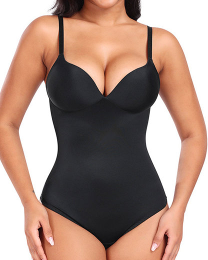 Vibecurve® Women's Shapewear Tummy Tuck Slim Shapewear Deep V-Neck Shapewear Built-In Bra