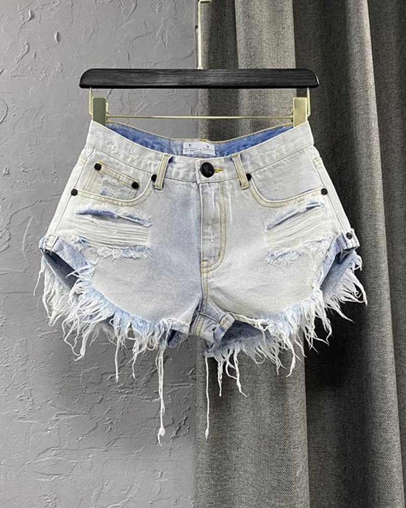 Vibecurve® A-Line Casual Denim Shorts for Women