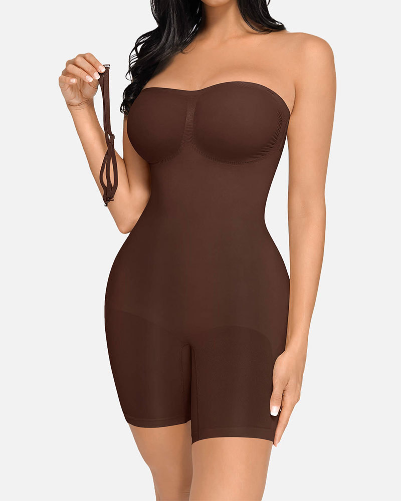 Vibecurve® Seamless Strapless Bodysuit with Removable Straps