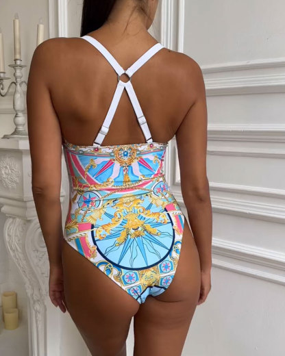 Vibecurve® Printed Swimsuit Shorts Set