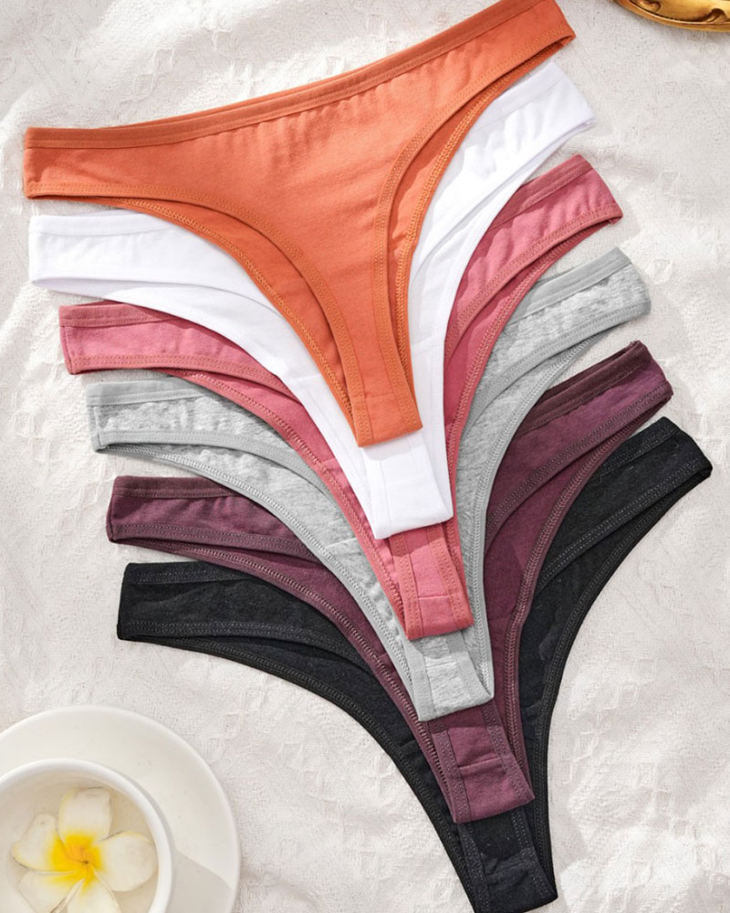 Vibecurve® Women's Solid Color Drop Waist Thong