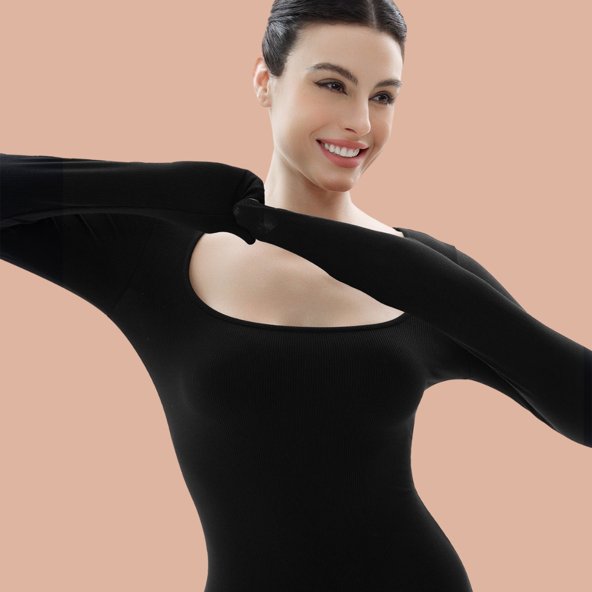Vibecurve Women's Long Sleeve Dress Soft Lounge  Ribbed Square Neck Dresses Vibecurve