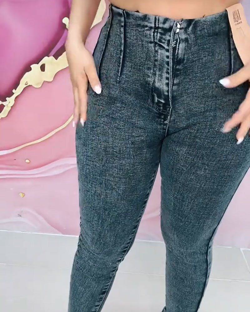 Vibecurve®Line Waistband Tummy Control Butt Lift Jeans