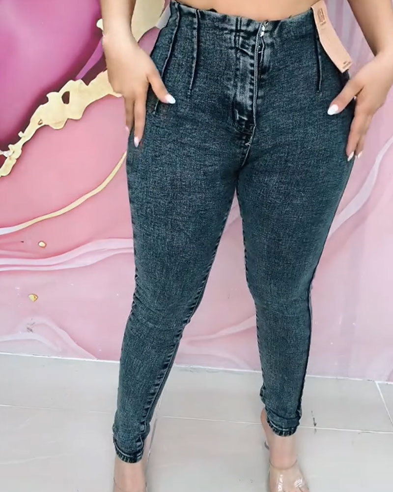 Vibecurve®Line Waistband Tummy Control Butt Lift Jeans
