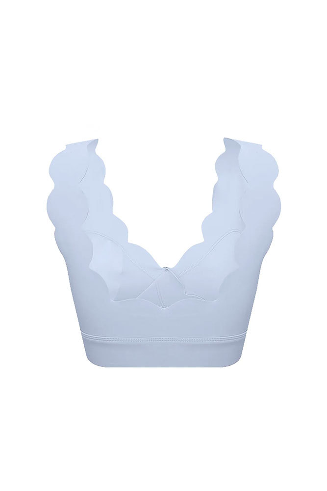 Vibecurve® V-Neck Lace Vest With Chest Padding And Gathered Shock-Proof Sports Top