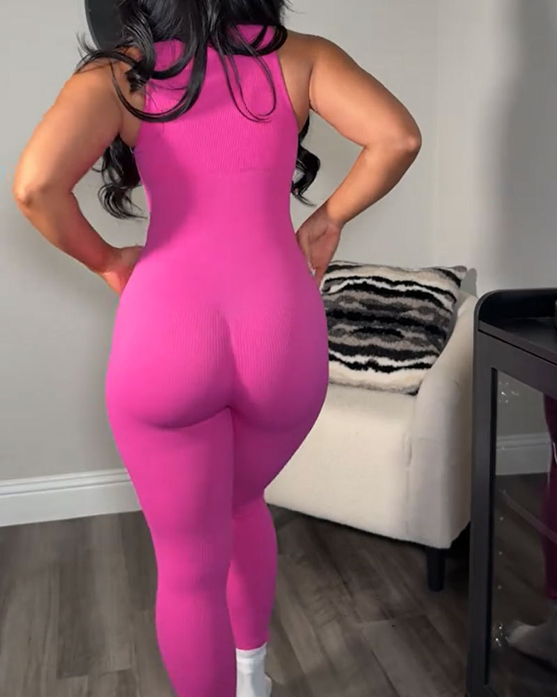 Vibecurve® Front Zipper Seamless Knit Bodysuit Shaper