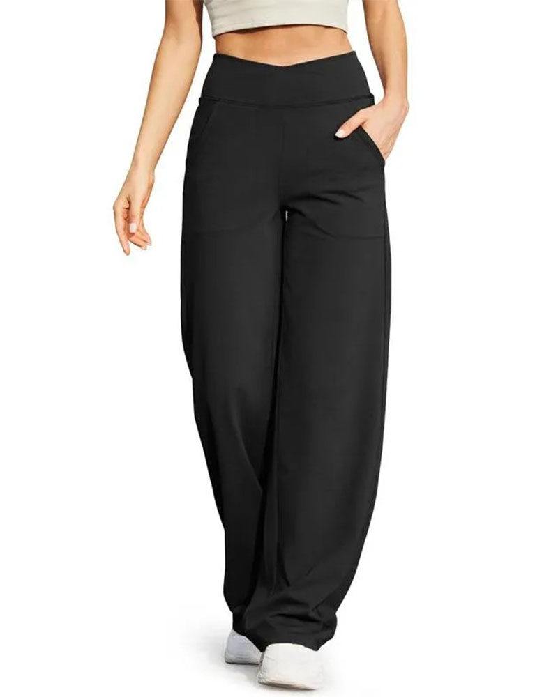 Vibecurve® Wide Leg Pants for Women Loose Yoga Pants with Pockets