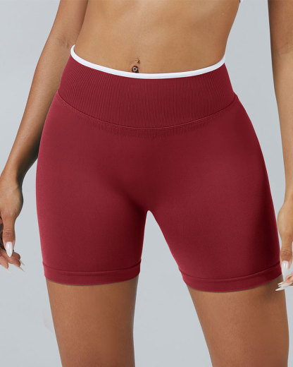 Vibecurve®Seamless Colorblock Skinny Peach Hip-Lifting Yoga Shorts
