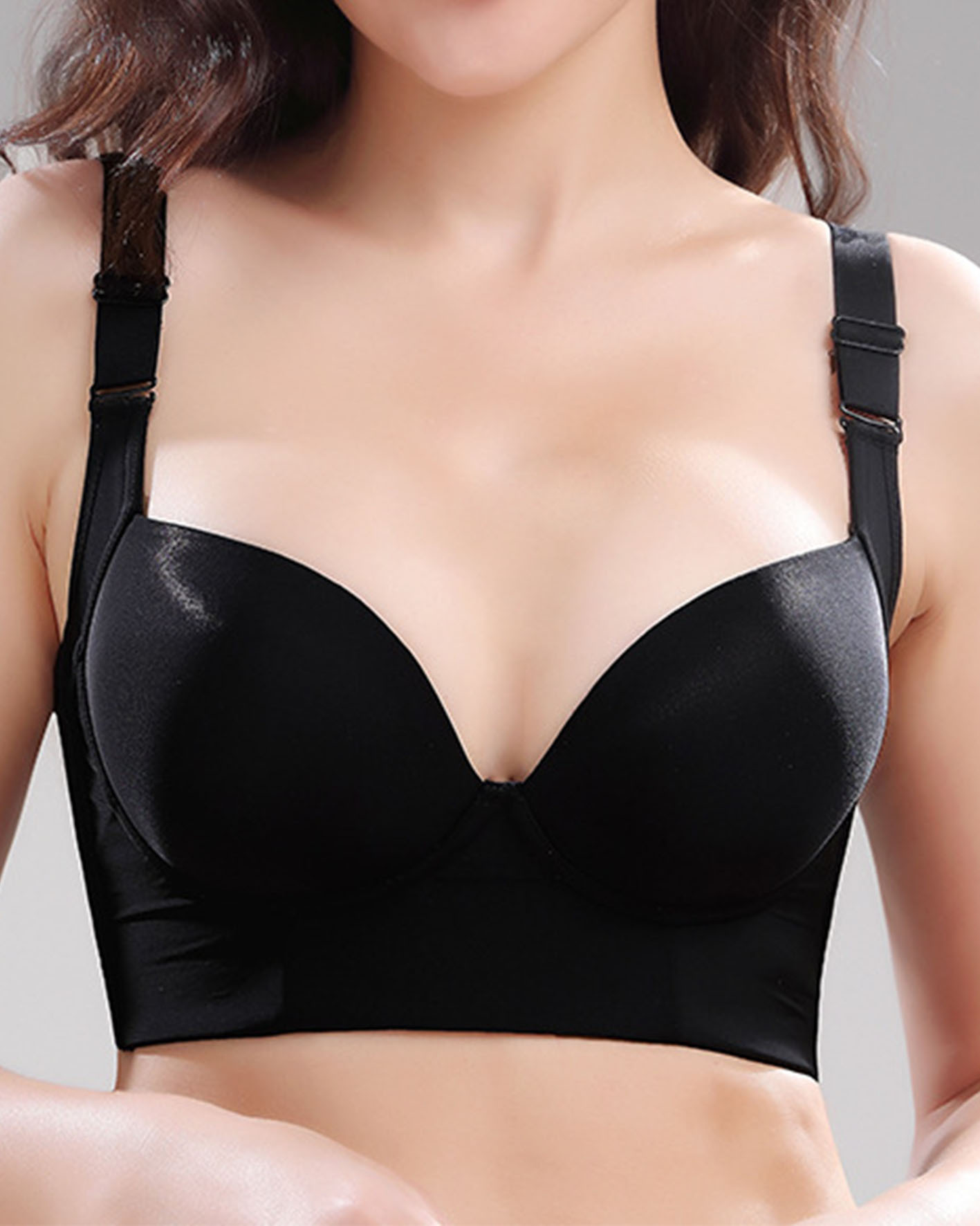 Slim Back Plus Size Bra No Underwire Push-Up Bra 7 Breasted