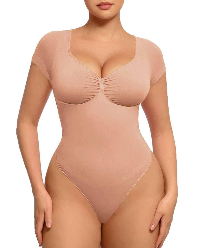 Vibecurve®Women's Short Sleeve Bodysuit for Tummy Control 