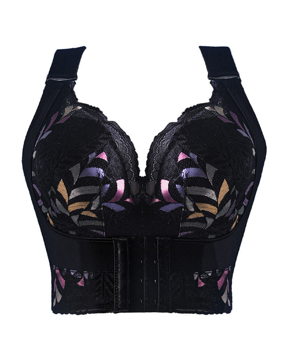 Women Side Support Longline Wide Adjustable Straps Wireless Bra