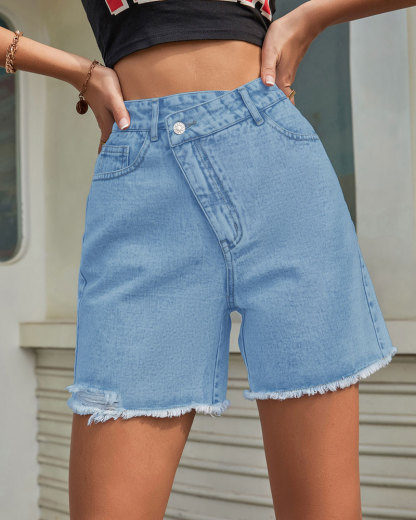 Vibecurve® Womens Crossover Jean Shorts