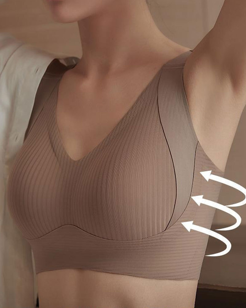 Vibecurve® Women's Solid Color Seamless No-Wire Comfortable Breast Lifting Bra