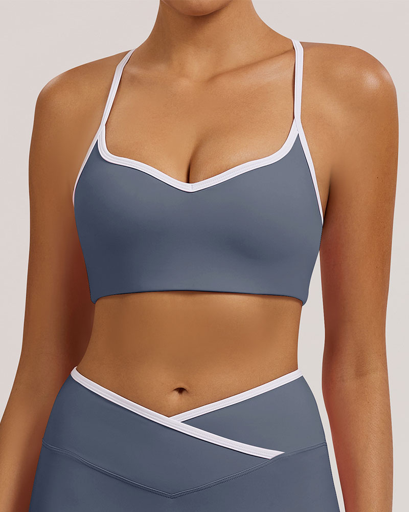 Vibecurve®Contrast Color Hollow Nude Yoga Bra
