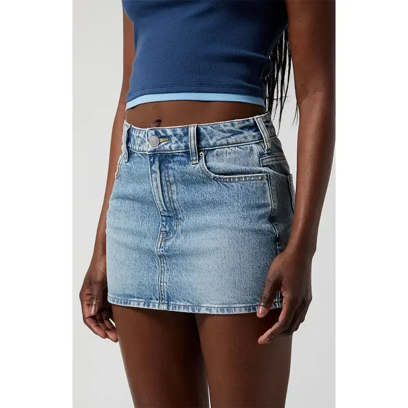 Vibecurve®High Waisted Stretchy Denim Skirt with Shorts