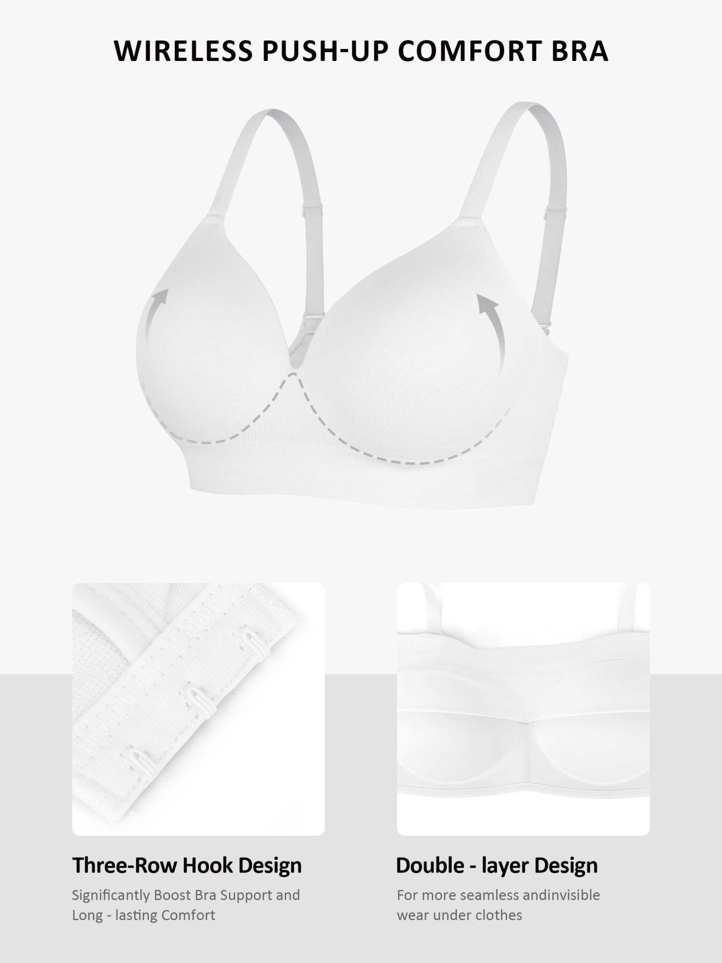 Vibecurve® Wireless Seamless Push-Up V-neck Bra
