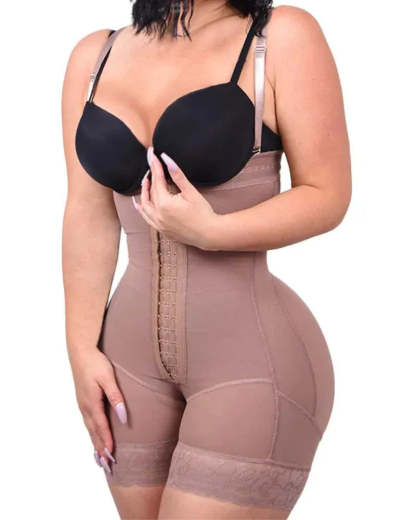 Vibecurve® Tummy Control Body Shaper Butt Lifter Thigh Slimmer Faja Plus Shapewear with Zipper Crotch