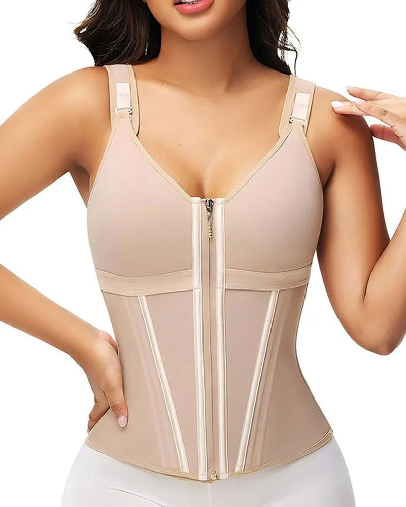 Vibecurve®Women's Waist Shaper With Bra, Belly Band, Fitness Shapewear With Adjustable Straps