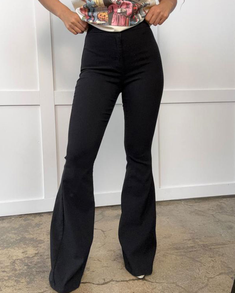Vibecurve® High Waisted Bell Bottom Flare Jeans - Black