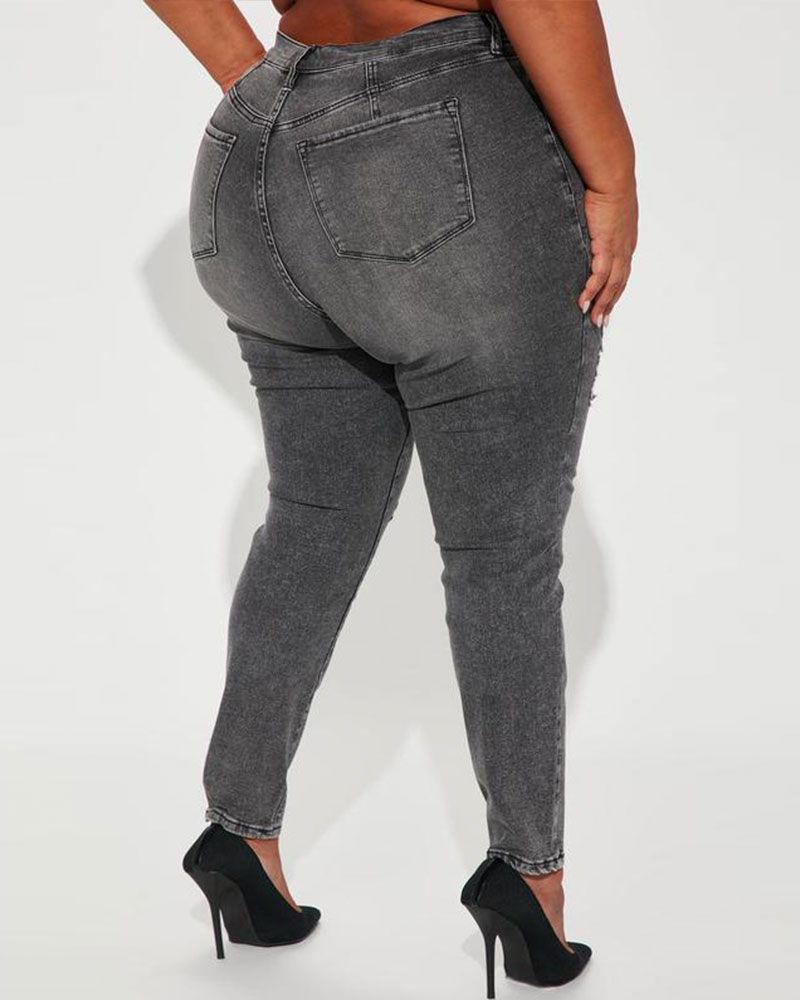 Vibecurve® High Stretch Skinny Jeans - Black Wash