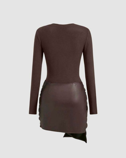 Vibecurve® Women's Patchwork Knot Side Dress