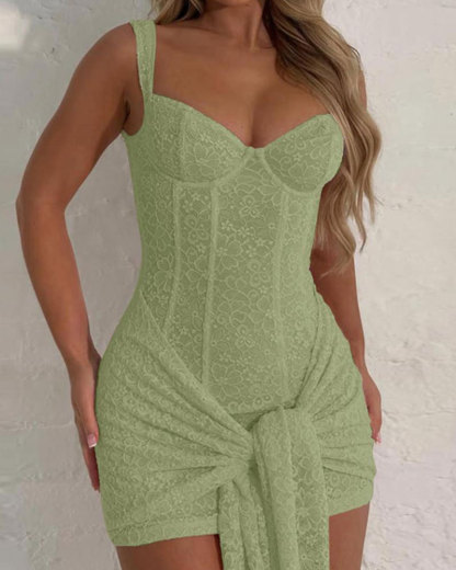 Vibecurve® Women's Tank Dress, Solid Color Backless Dress