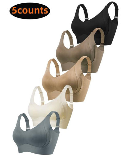 Vibecurve® Women's Solid Color Wireless Bra, Comfortable Breathable Push Up Bra