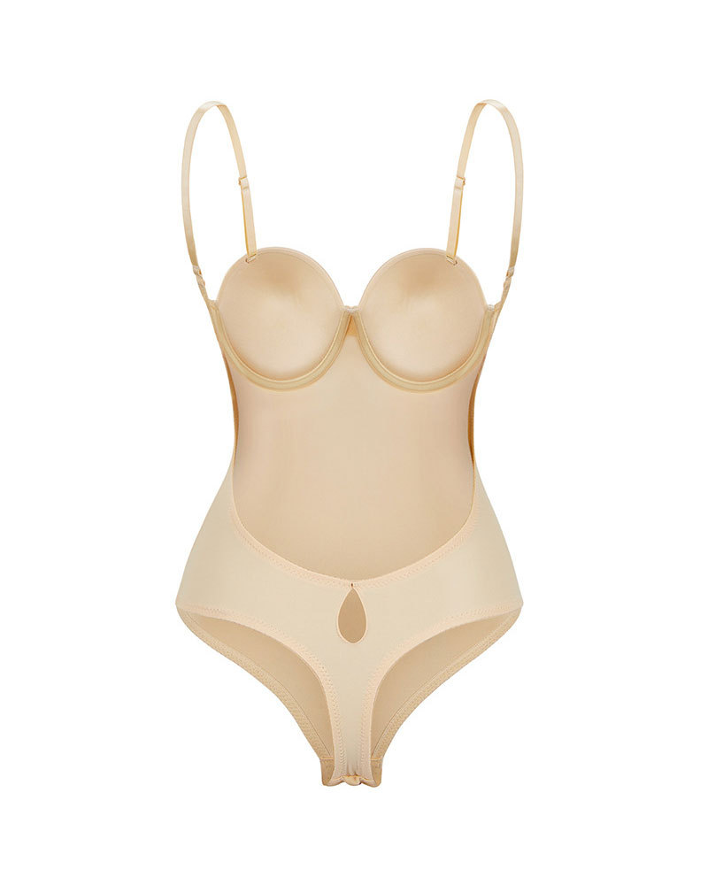 Vibecurve® Backless Seamless Detachable Straps Bodysuit