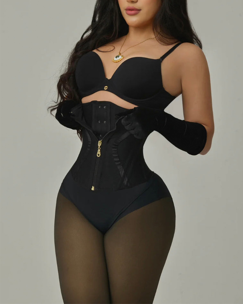 Vibecurve® Women Waist Trainer Corset Zipper Hook Shapewear Double Control Body Shaper Tummy Waist Cincher