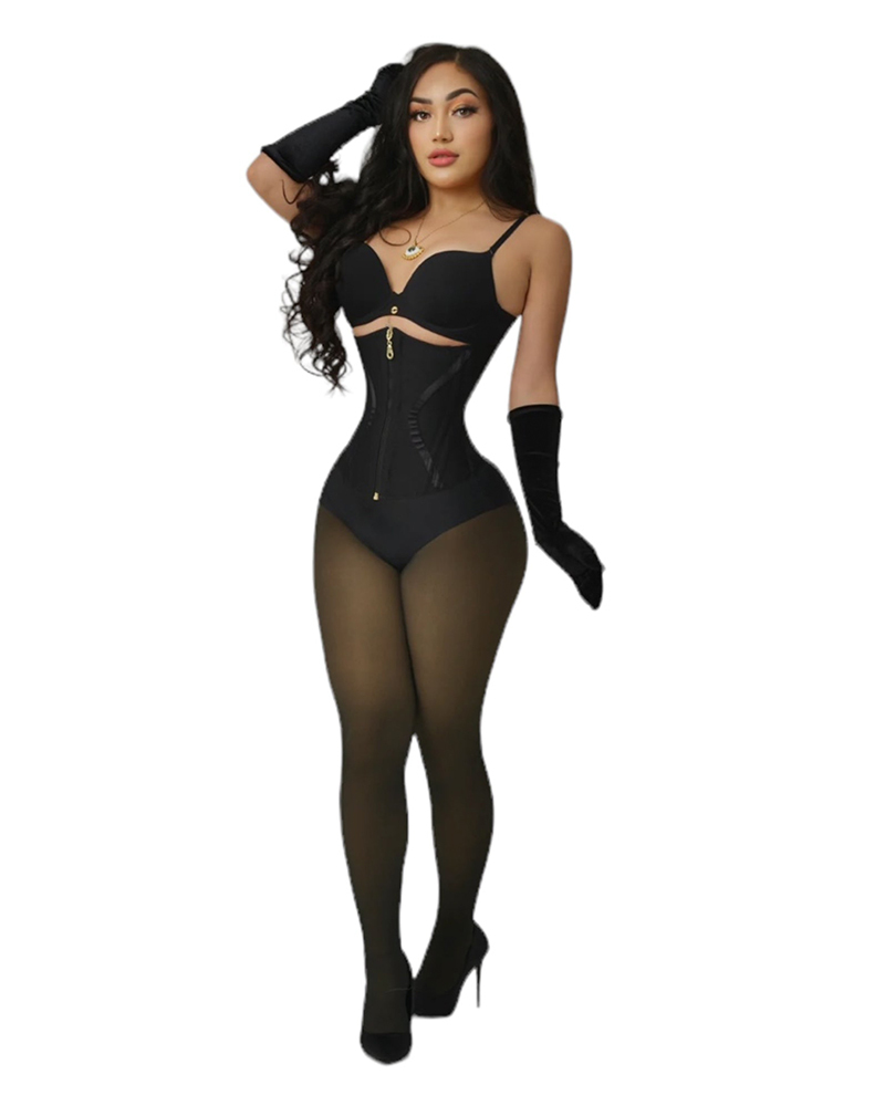 Vibecurve® Women Waist Trainer Corset Zipper Hook Shapewear Double Control Body Shaper Tummy Waist Cincher