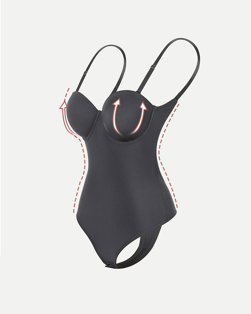 Vibecurve® Backless Seamless Detachable Straps Bodysuit
