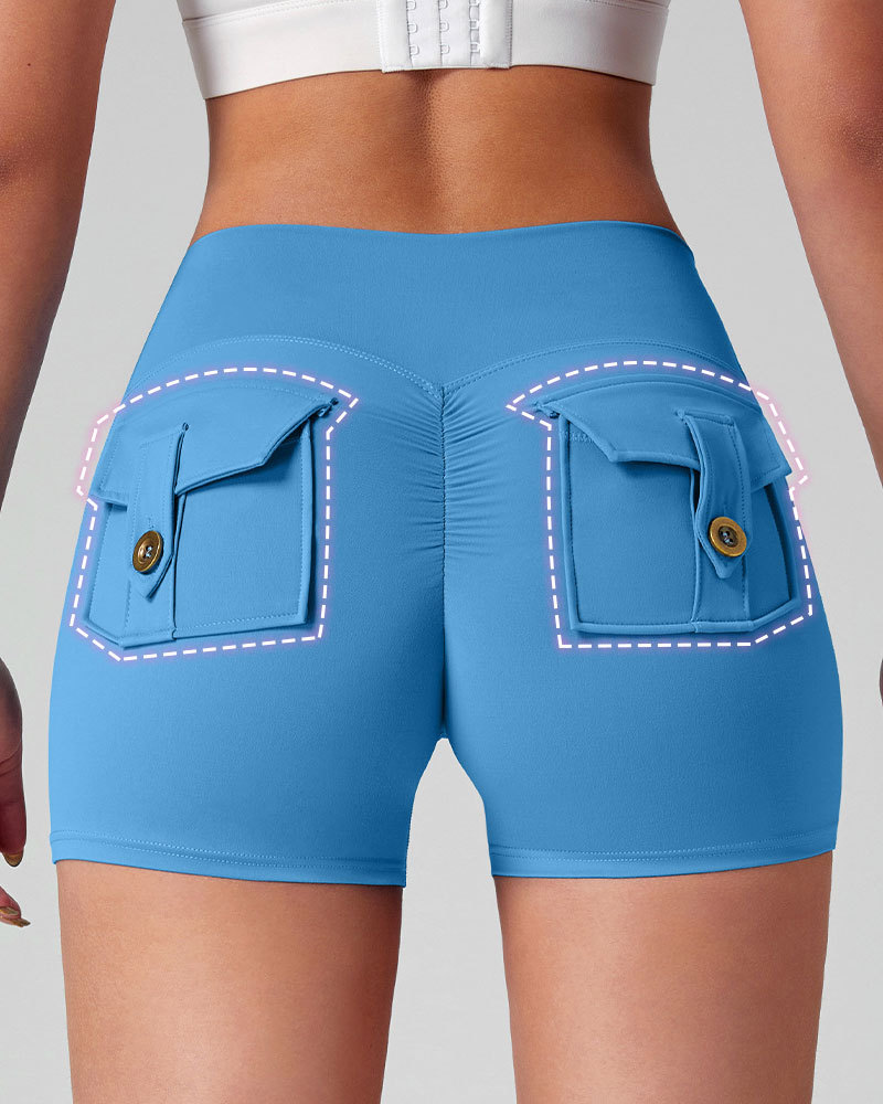 Vibecurve® Women High Waisted Skinny Yoga Shorts