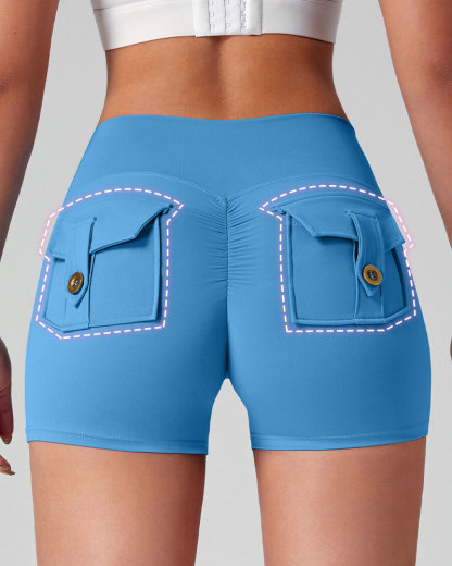 Vibecurve® Women High Waisted Skinny Yoga Shorts